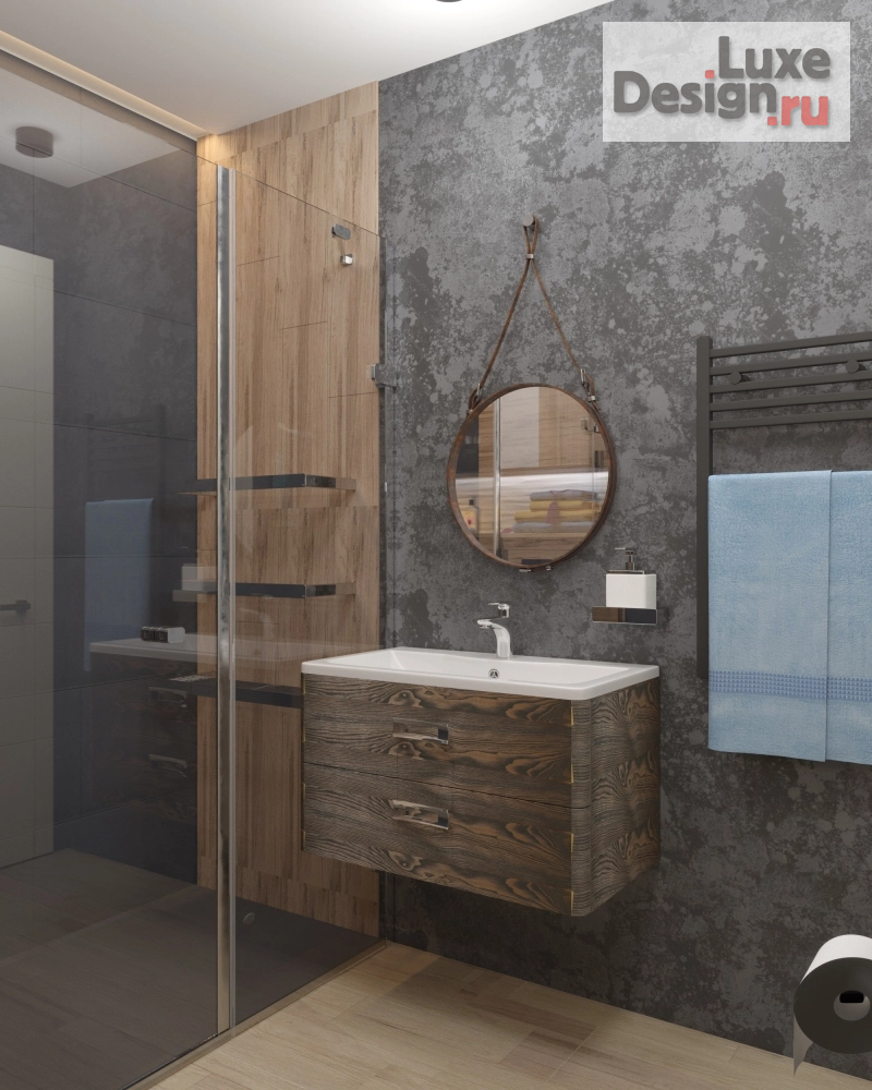 Дизайн интерьера трехкомнатной квартиры "Проект санузла в стиле лофт" (фото 4)