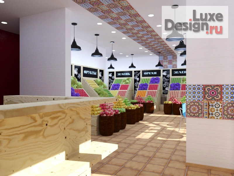 Дизайн интерьера торгового комплекса "Магазин фруктов и овощей" (фото 1)