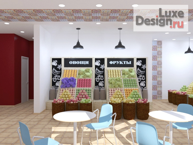 Дизайн интерьера торгового комплекса "Магазин фруктов и овощей" (фото 3)