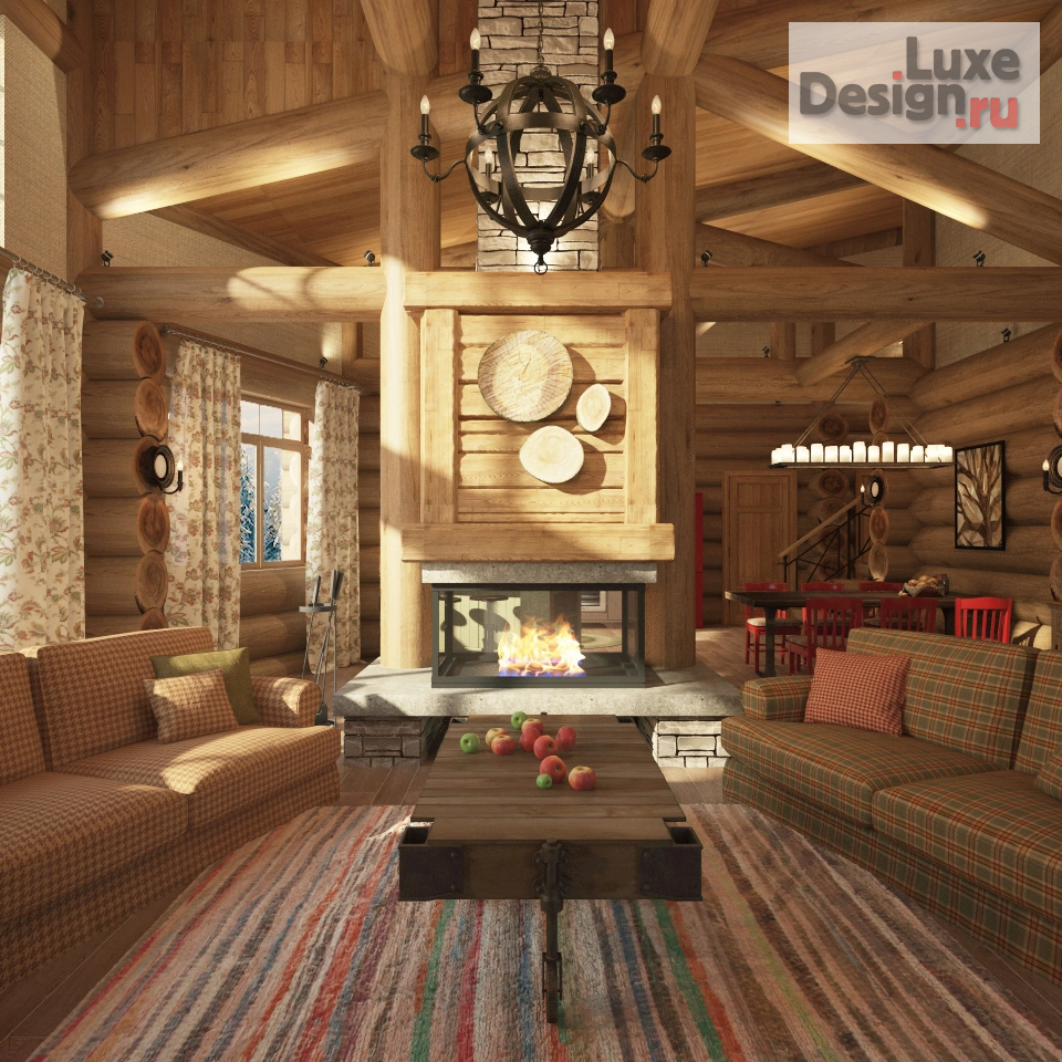 Дизайн интерьера коттеджа "ЕДИНЕНИЕ С ПРИРОДОЙ" (фото 3)