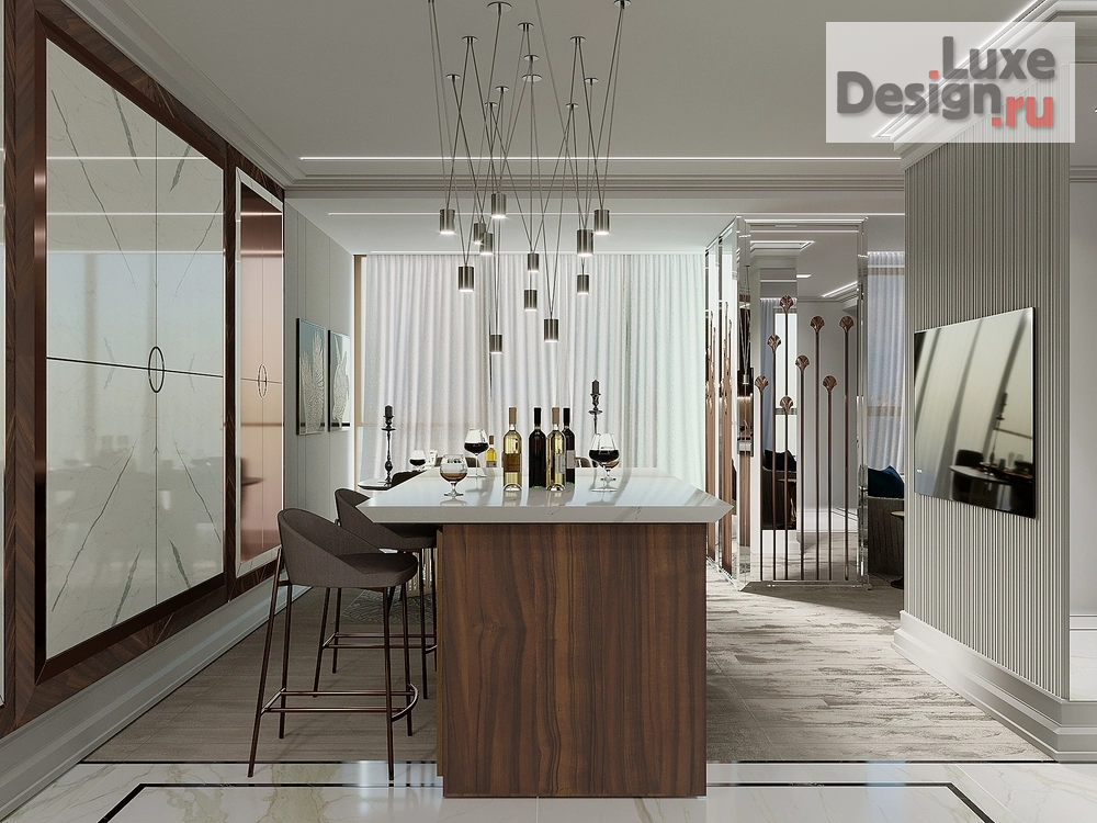 Дизайн интерьера двухкомнатной квартиры "квартира для бизнесмена" (фото 1)