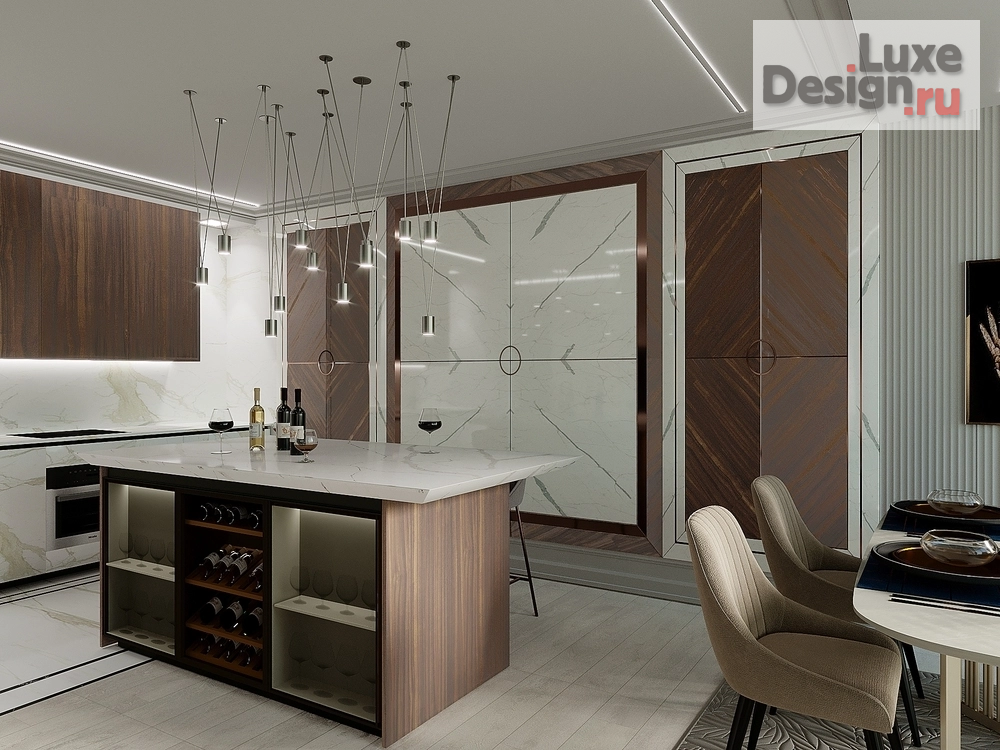 Дизайн интерьера двухкомнатной квартиры "квартира для бизнесмена" (фото 4)