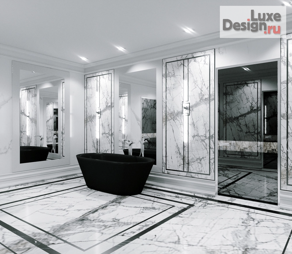 Дизайн интерьера коттеджа "СПА в частном доме в стиле минимализм с элементами ар-деко" (фото 13)