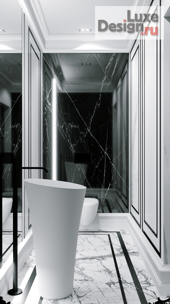 Дизайн интерьера коттеджа "СПА в частном доме в стиле минимализм с элементами ар-деко" (фото 7)