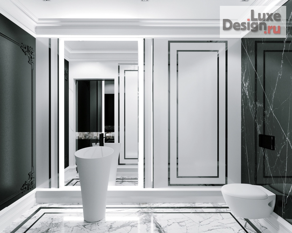 Дизайн интерьера коттеджа "СПА в частном доме в стиле минимализм с элементами ар-деко" (фото 8)