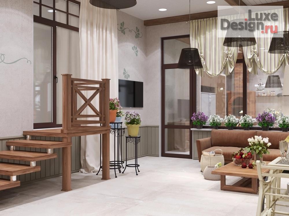 Дизайн интерьера загородного дома "закрытая терраса в частном доме" (фото 4)