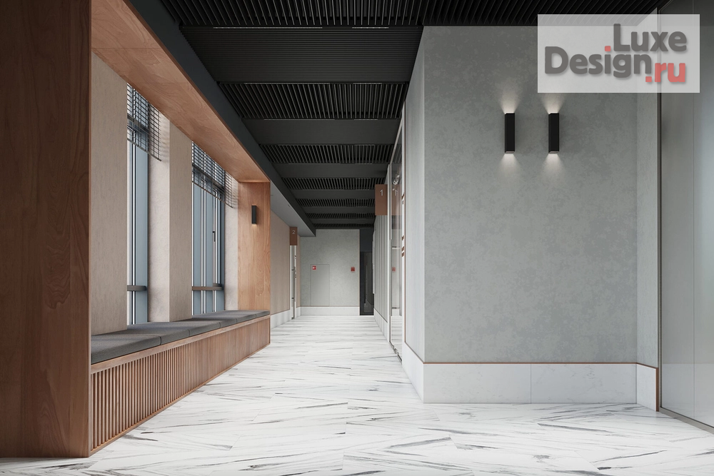 Дизайн интерьера офиса "МОП PR-92 ЖК Парк Столиц Милан" (фото 2)
