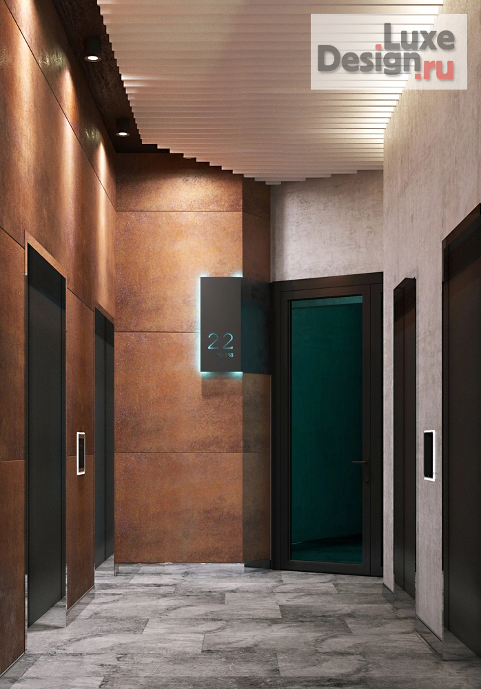 Дизайн интерьера офиса "Дизайн МОП PR-9 ЖК ITOWER дом №2" (фото 4)