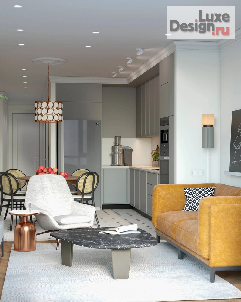 Дизайн интерьера трехкомнатной квартиры "Квартира PR-358 ЖК Нагорный" (фото 3)