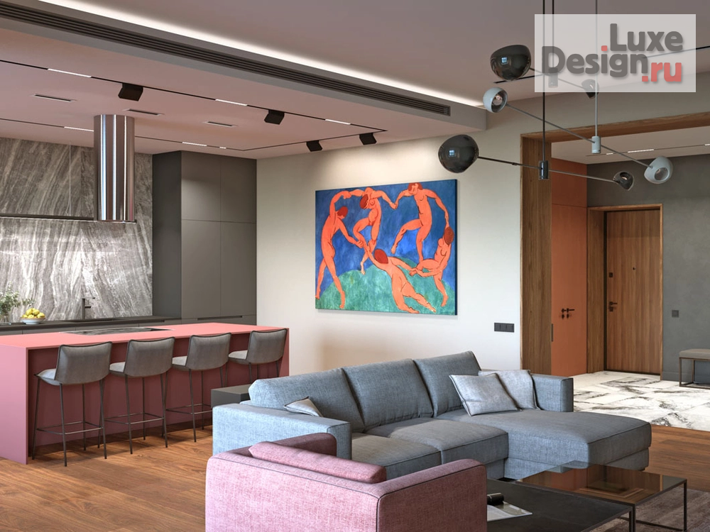 Дизайн интерьера трехкомнатной квартиры "Квартира PR-95 ЖК Макаровский" (фото 2)