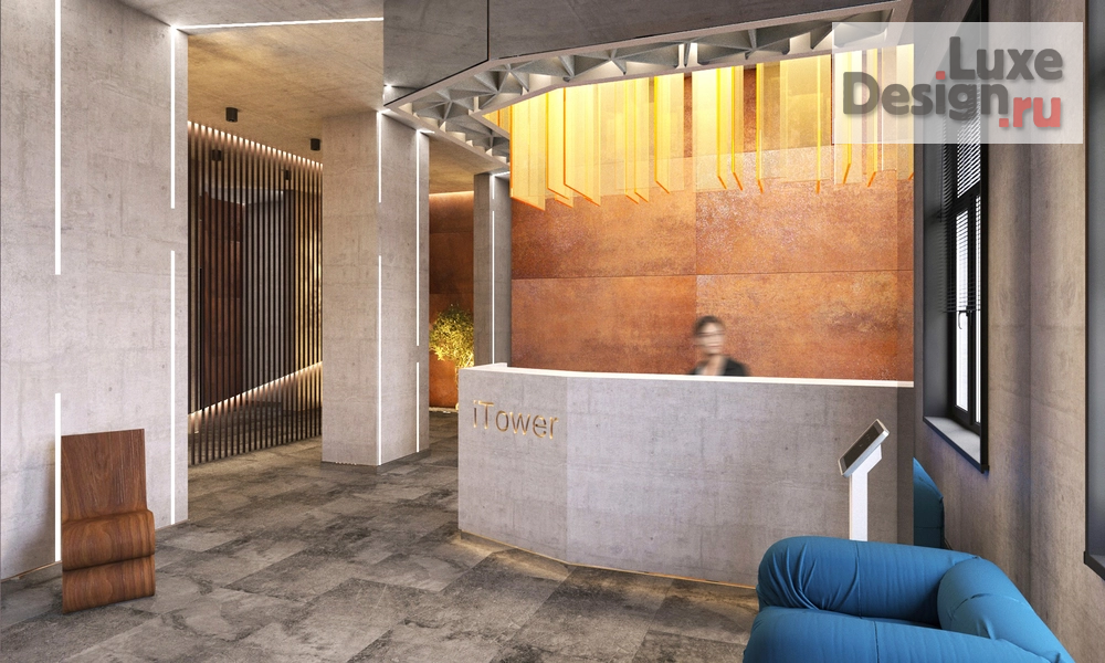 Дизайн интерьера офиса "Дизайн МОП PR-9 ЖК ITOWER дом №2" (фото 2)