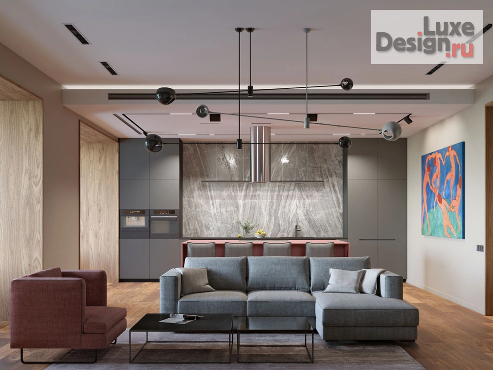 Дизайн интерьера трехкомнатной квартиры "Квартира PR-95 ЖК Макаровский" (фото 1)