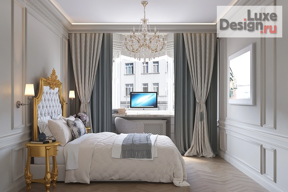 Дизайн интерьера спальни "Дизайн интерьера спальной в квартире ЖК "Квартал на Некрасова""" (фото 2)