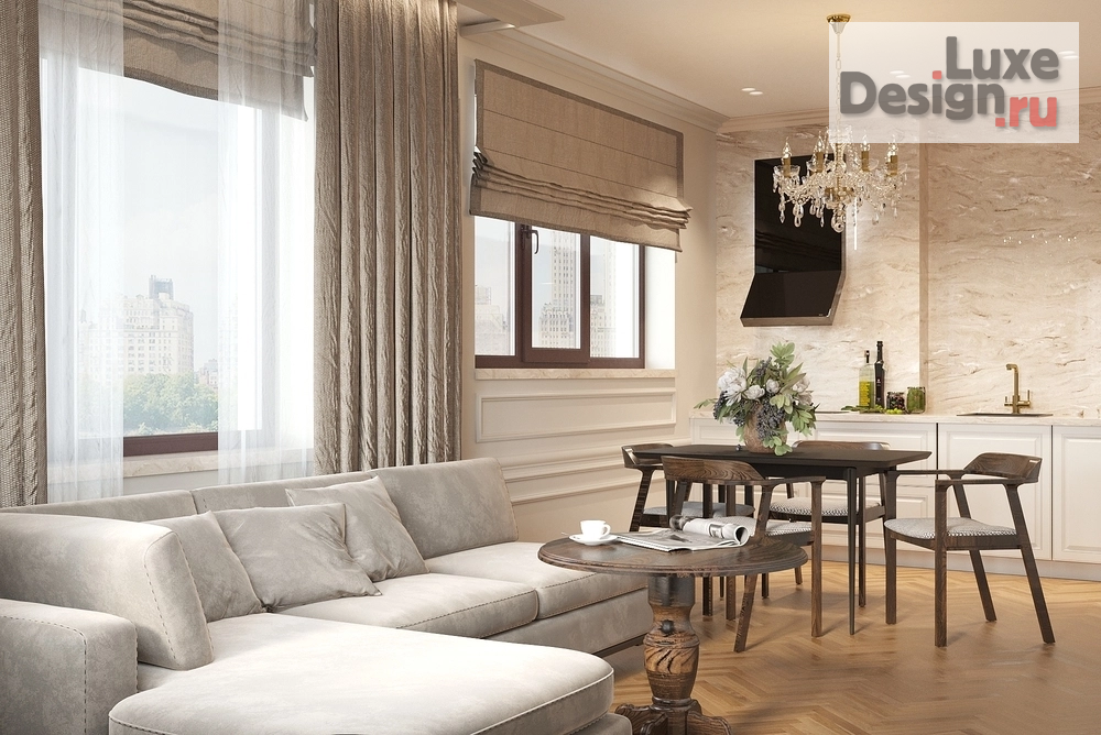 Дизайн интерьера гостиной "Дизайн интерьера гостиной квартиры  ЖК "Квартал на Некрасова"" (фото 3)