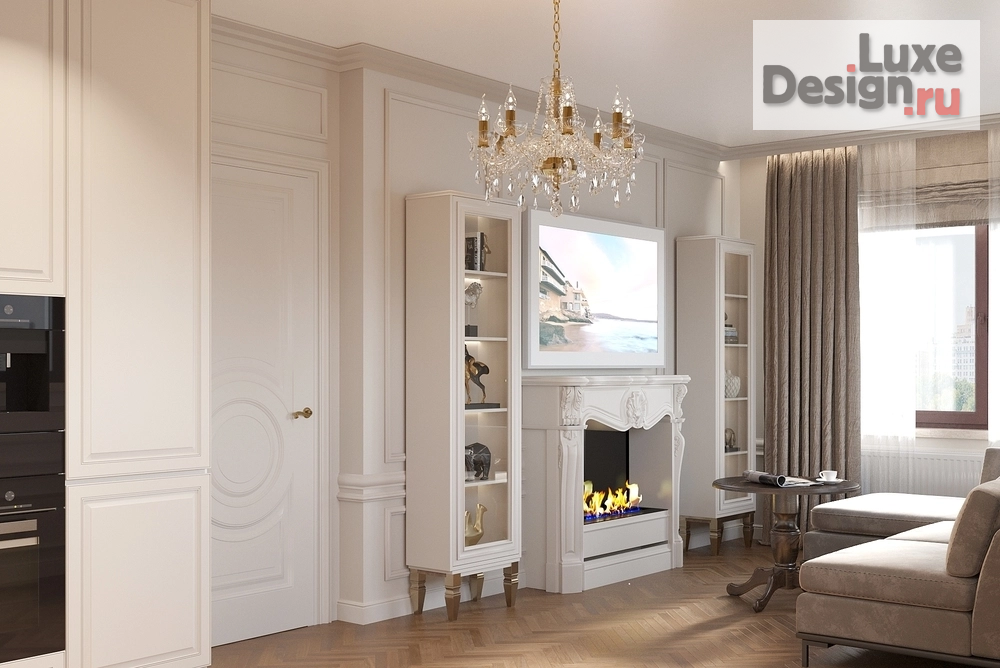 Дизайн интерьера гостиной "Дизайн интерьера гостиной квартиры  ЖК "Квартал на Некрасова"" (фото 2)