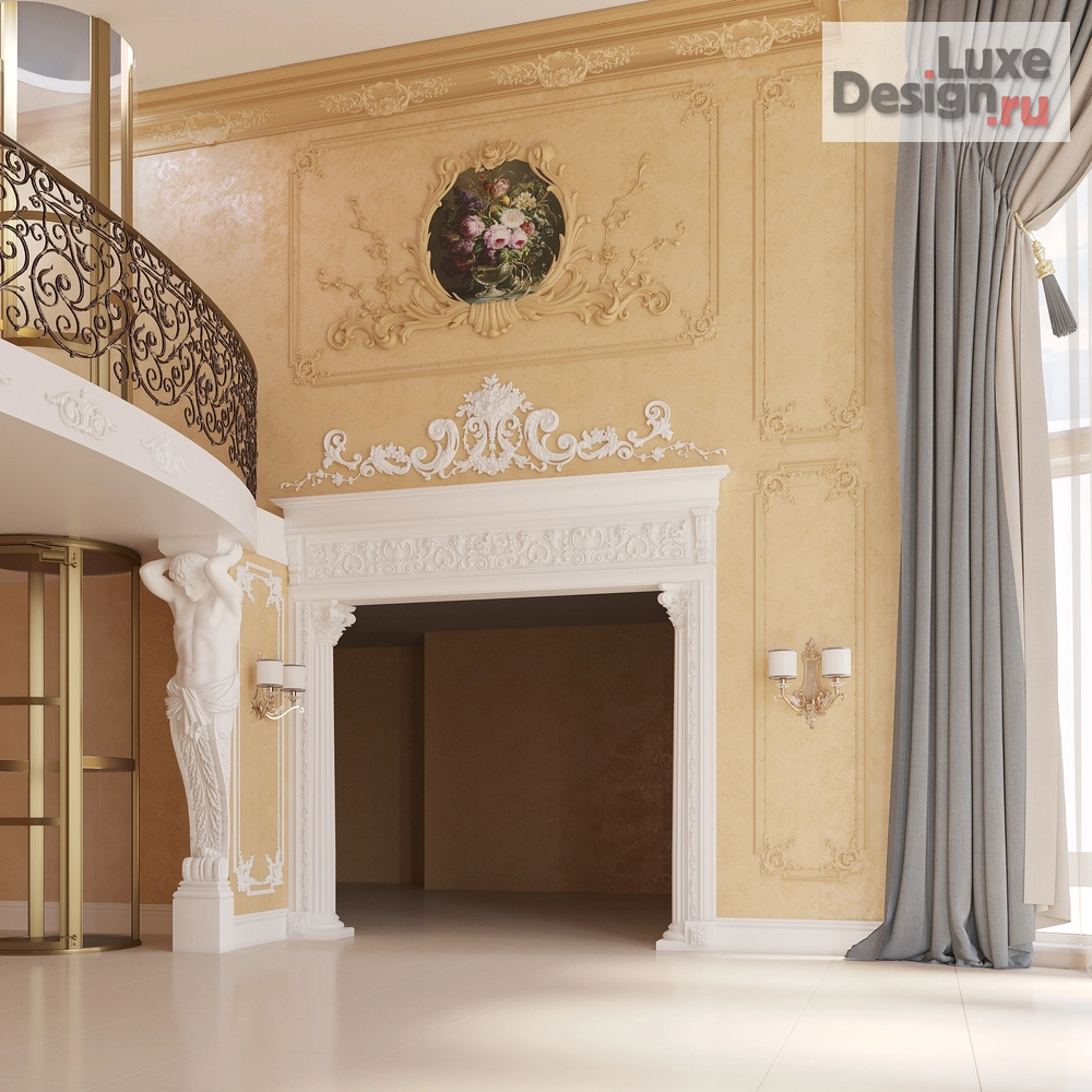 Дизайн интерьера загородного дома "Дизайн интерьера зоны эркера с проемами г.Реж" (фото 2)