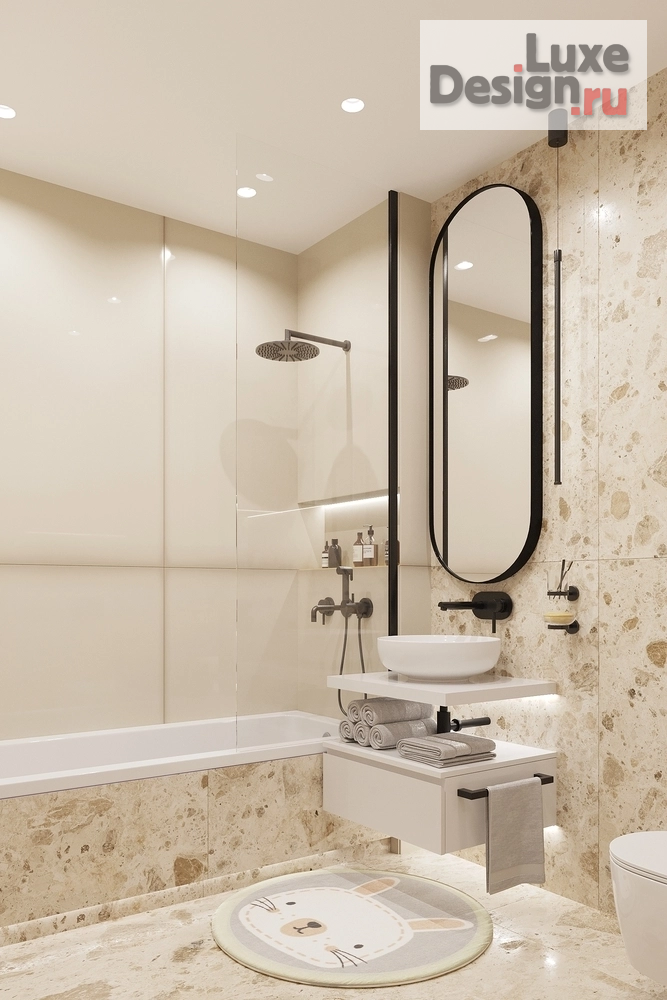 Дизайн интерьера ванной "Детская ванная в квартире ЖК "Депо" г. Екатеринбург" (фото 1)