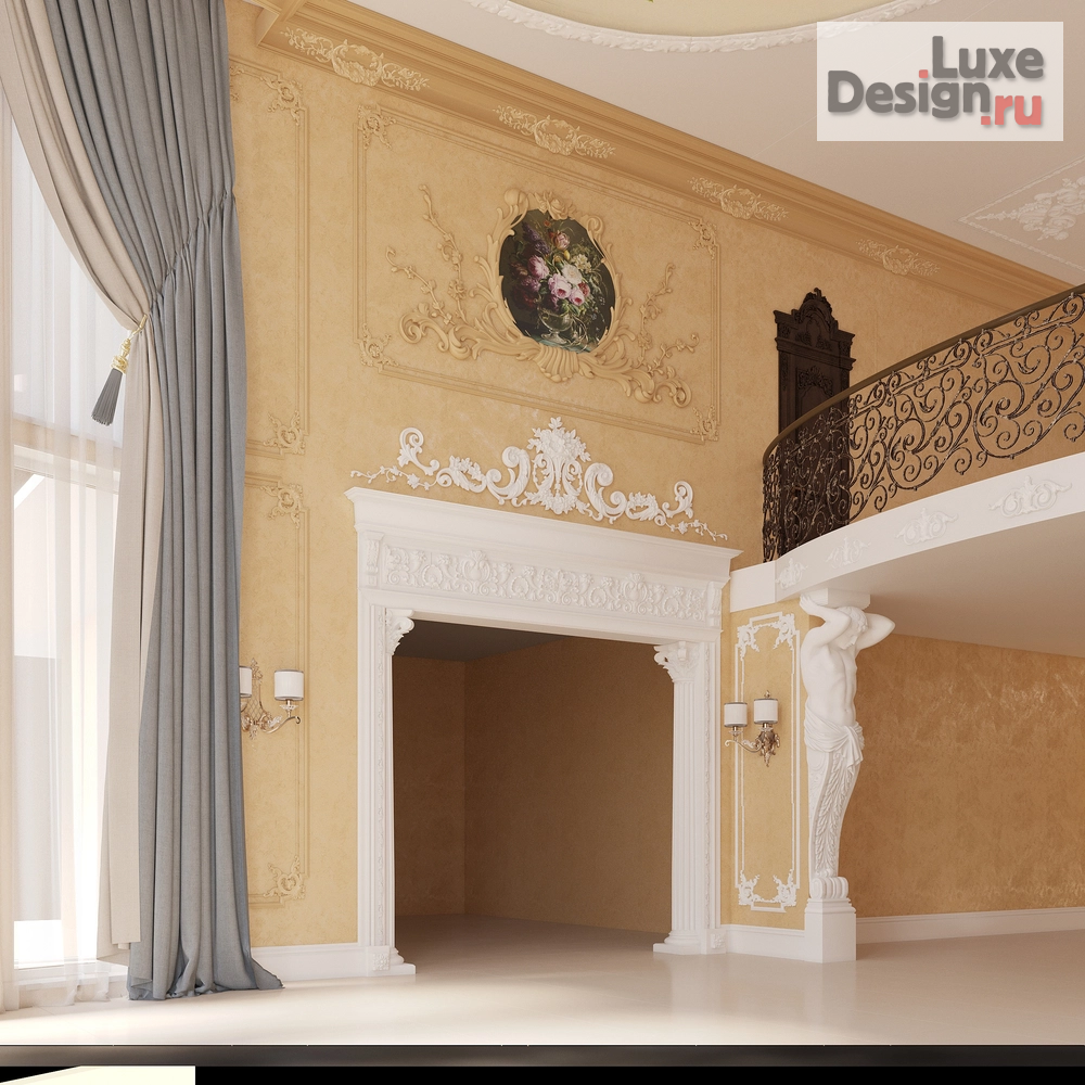 Дизайн интерьера загородного дома "Дизайн интерьера зоны эркера с проемами г.Реж" (фото 3)