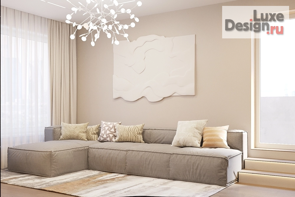 Дизайн интерьера гостиной "Дизайн гостиной ЖК "Ландау"" (фото 4)
