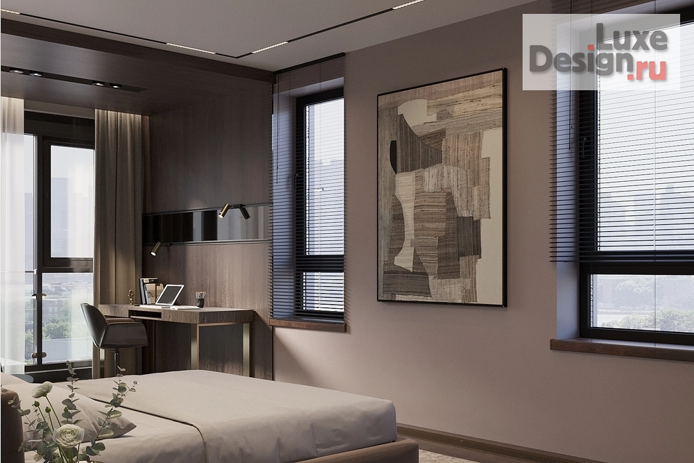Дизайн интерьера спальни "Дизайн интерьера гостевой комнаты ЖК "Нагорный"""" (фото 2)