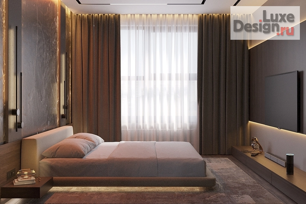 Дизайн интерьера спальни "Дизайн интерьера спальни  ЖК "Нагорный" (фото 6)