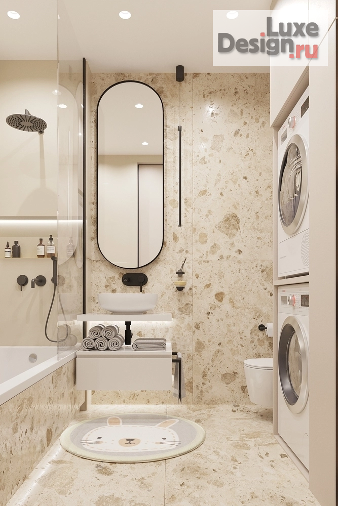 Дизайн интерьера ванной "Детская ванная в квартире ЖК "Депо" г. Екатеринбург" (фото 3)