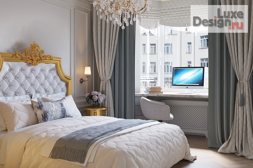Дизайн интерьера спальни "Дизайн интерьера спальной в квартире ЖК "Квартал на Некрасова""" (фото 3)