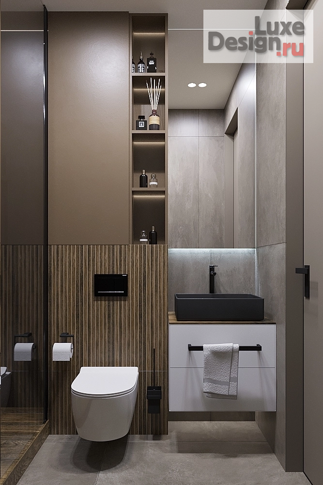 дизайн интерьера санузла "Сан узел в квартире ЖК "Депо" г. Екатеринбург" (фото 1)
