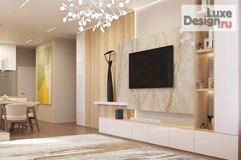 Дизайн интерьера гостиной "Дизайн гостиной ЖК "Ландау"" (фото 1)