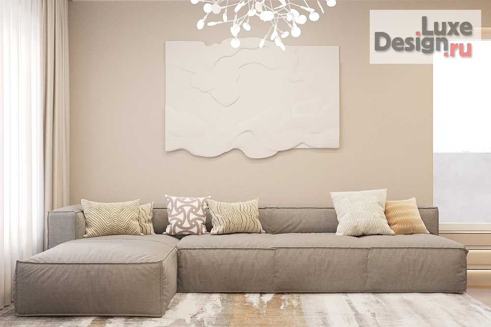 Дизайн интерьера гостиной "Дизайн гостиной ЖК "Ландау"" (фото 5)