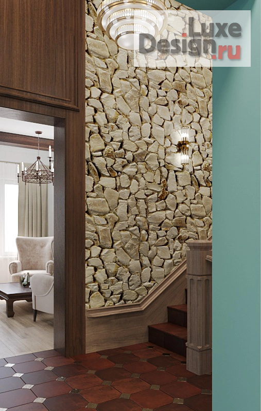 Дизайн интерьера частного дома "Холл с лестницей в г. Реж" (фото 2)