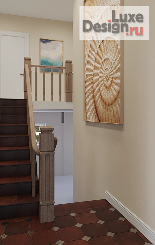Дизайн интерьера частного дома "Холл с лестницей в г. Реж" (фото 4)