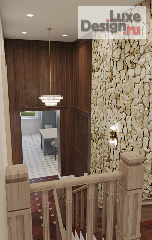 Дизайн интерьера частного дома "Холл с лестницей в г. Реж" (фото 5)