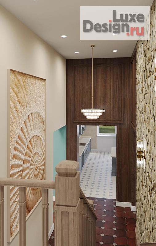 Дизайн интерьера частного дома "Холл с лестницей в г. Реж" (фото 7)