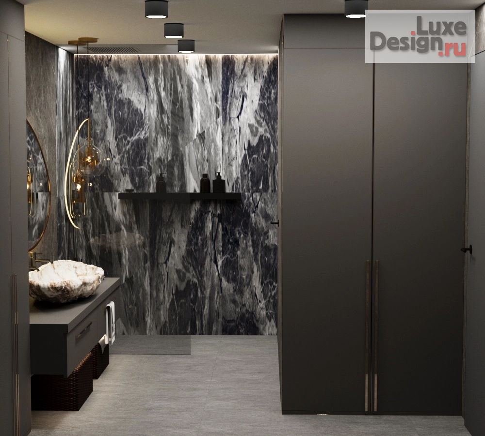 дизайн интерьера санузла "Дизайн интерьера санузла и душевой в доме г. Сысерть" (фото 2)