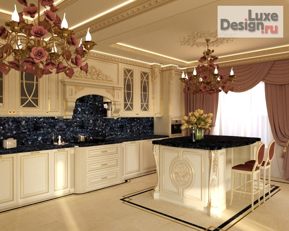 Дизайн интерьера кухни "Кухня-столовая в доме г.Реж" (фото 1)