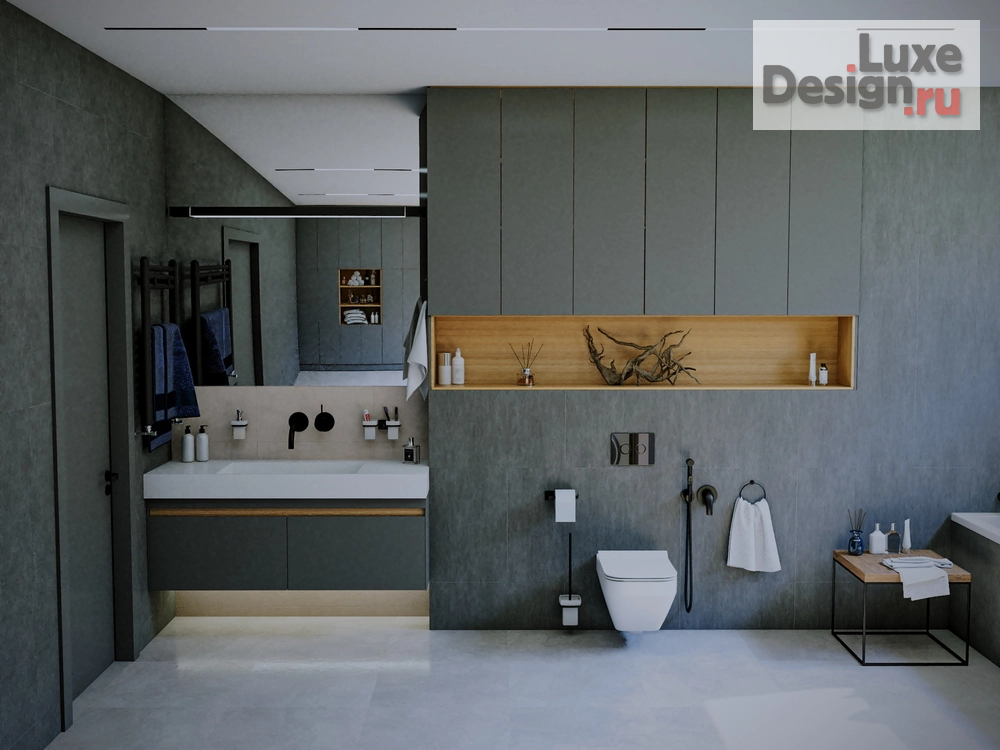 Дизайн интерьера ванной "Ванная комната в загородном доме г.Реж" (фото 3)