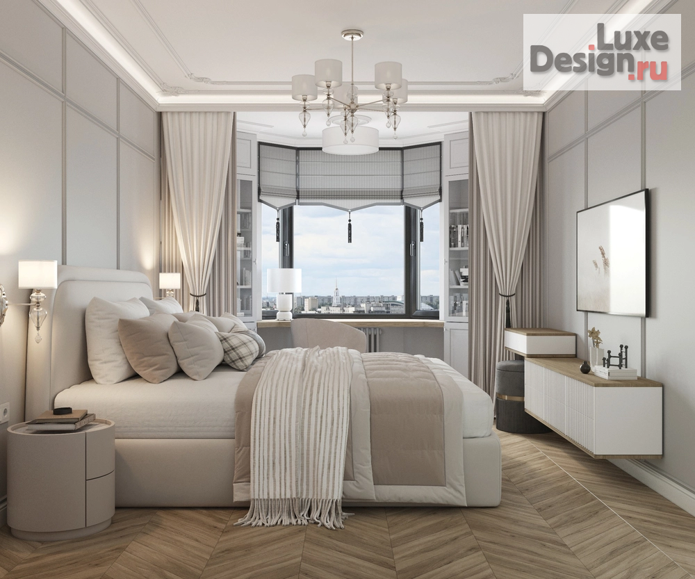 Дизайн интерьера спальни "Дизайн интерьера спальни в квартире ЖК "Квартал на Некрасова" г. Екатеринбург" (фото 1)