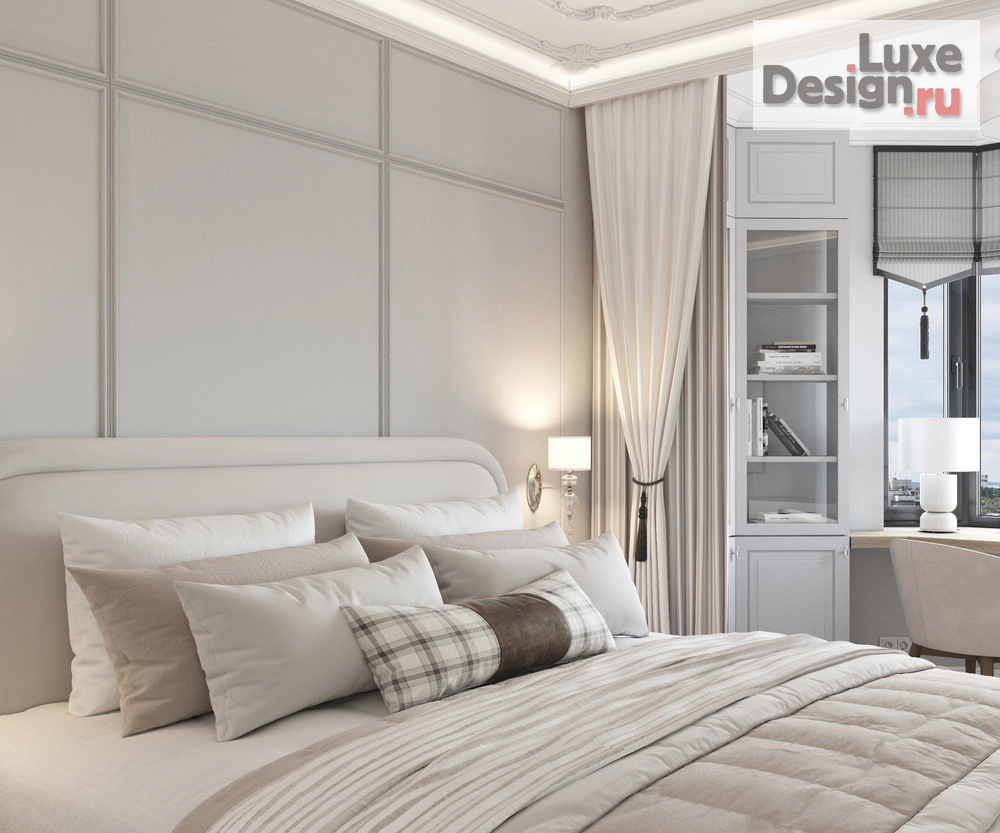 Дизайн интерьера спальни "Дизайн интерьера спальни в квартире ЖК "Квартал на Некрасова" г. Екатеринбург" (фото 6)