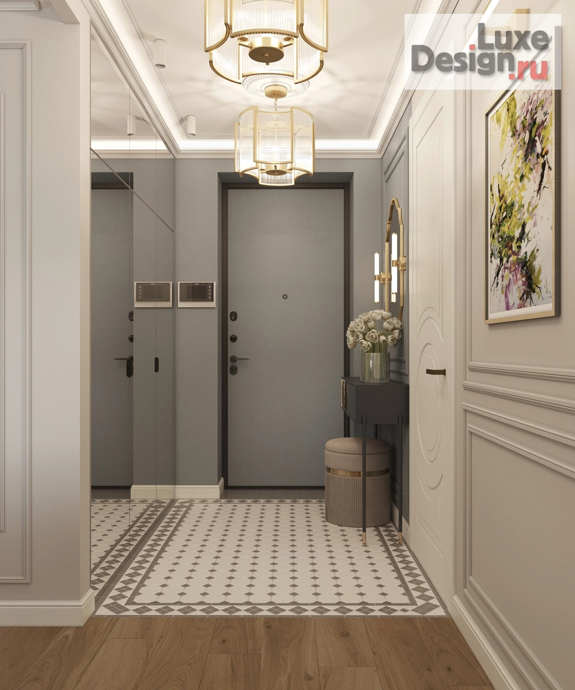 Дизайн интерьера прихожей "Дизайн интерьера прихожей в квартире ЖК "Квартал на Некрасова" г. Екатеринбург" (фото 3)