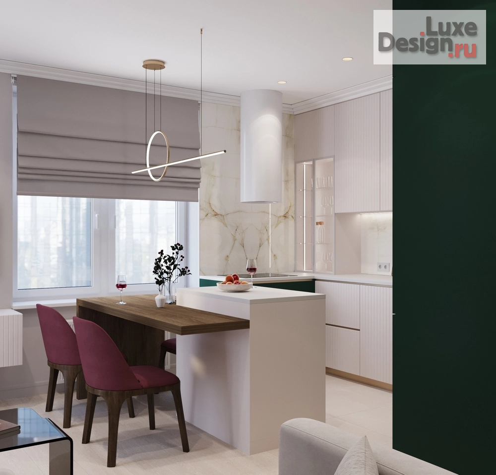 Дизайн интерьера гостиной "Дизайн интерьера кухни-гостиной в квартире ЖК "Аллегро"" (фото 7)