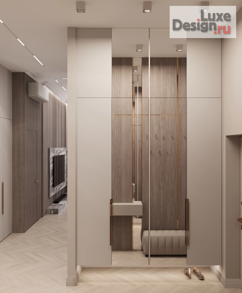 Дизайн интерьера прихожей "Прихожая-холл в квартире ЖК "Олимпика" г. Екатеринбург" (фото 2)