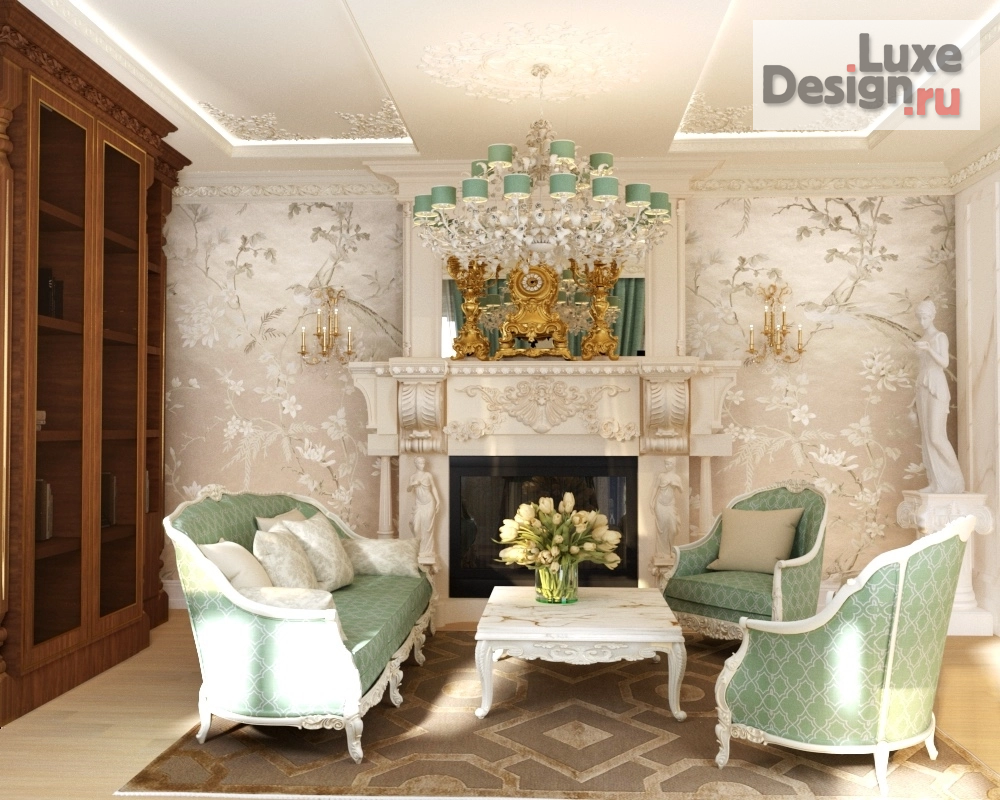 Дизайн интерьера загородного дома "Каминная в загородном доме г.Реж" (фото 3)