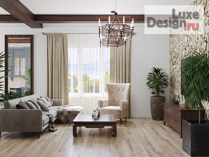 Дизайн интерьера кухни "Кухня - гостиная в доме г.Реж" (фото 9)