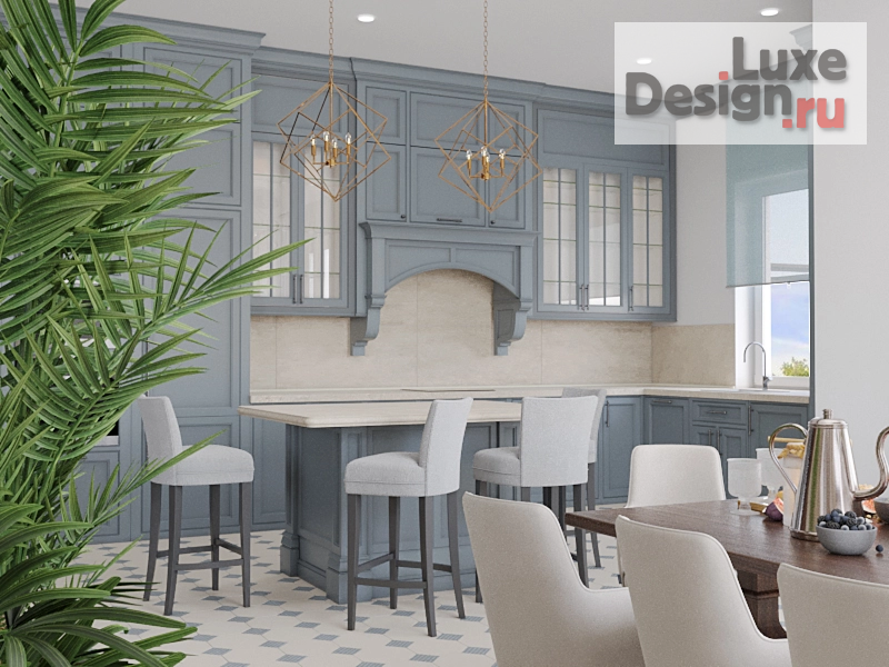 Дизайн интерьера кухни "Кухня - гостиная в доме г.Реж" (фото 1)