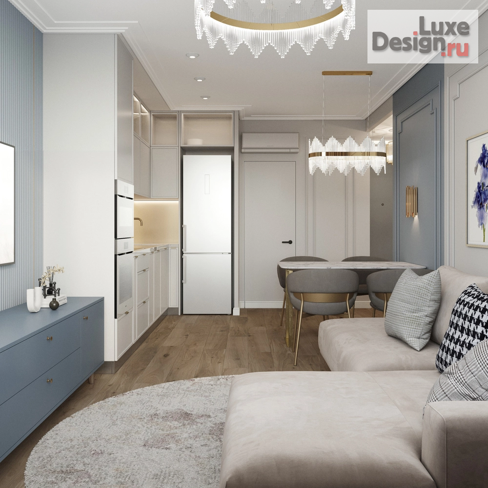 Дизайн интерьера кухни "Дизайн интерьера кухни-гостинной в квартире ЖК "Квартал на Некрасова" г. Екатеринбург" (фото 3)