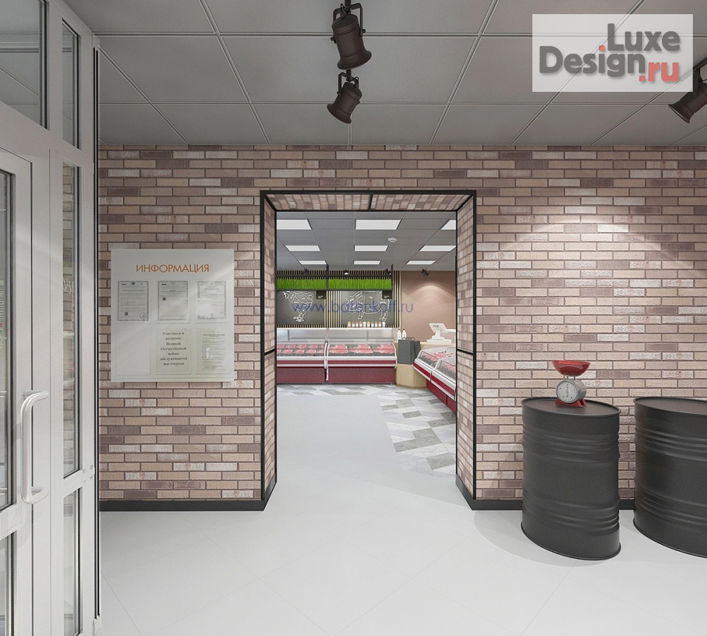 Дизайн интерьера супермаркета "Дизайн проект магазина "Мясной цех", г.Екатеринбург" (фото 4)