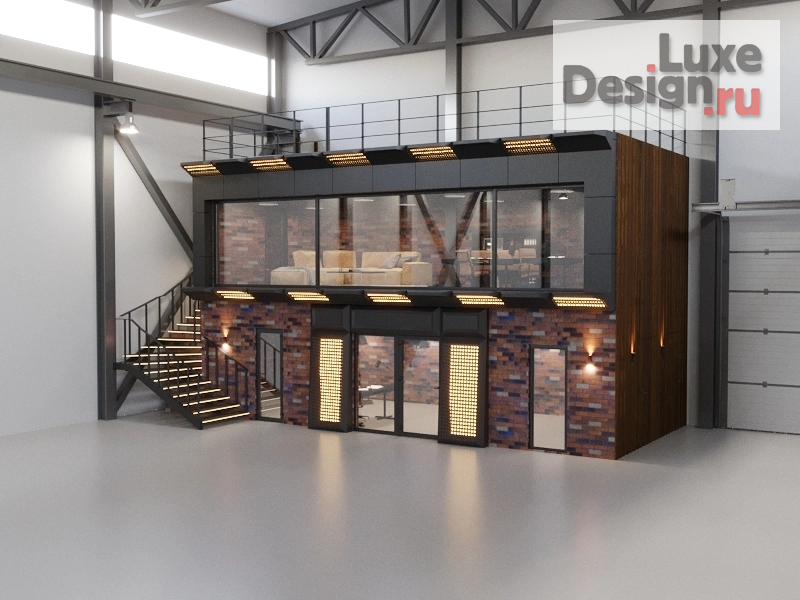 Частная архитектура "Здание внутри цеха г. Среднеуральск, дизайн фасада" (фото 1)