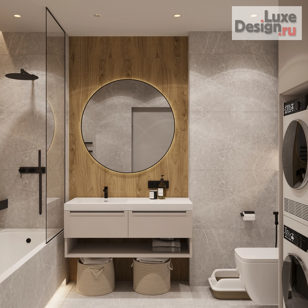 дизайн интерьера санузла "Дизайн интерьера санузла в квартире  ЖК "Брусника"  " (фото 5)