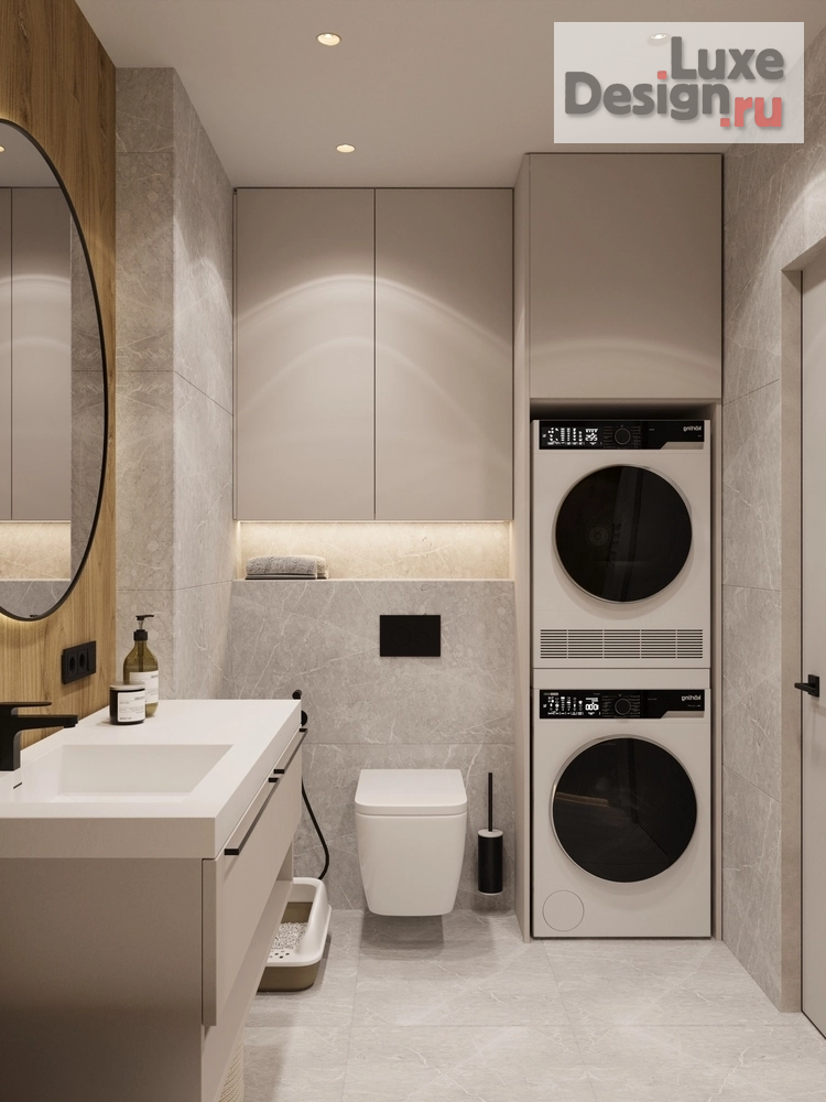 дизайн интерьера санузла "Дизайн интерьера санузла в квартире  ЖК "Брусника"  " (фото 3)